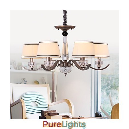 Designer Touch Decorative Crystal Chandelier 6 Lights Fashion Painting Metal