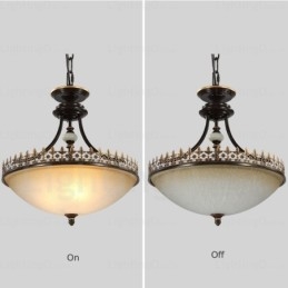 Designer Touch Decorative 3 Light Country Rustic Pendant Light with Glass Shade