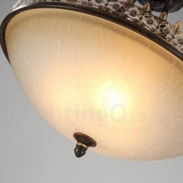Designer Touch Decorative 3 Light Country Rustic Pendant Light with Glass Shade