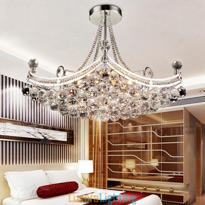 Designer Touch Decorative 5 Light Modern Contemporary Pendant Light with Crystal Shade