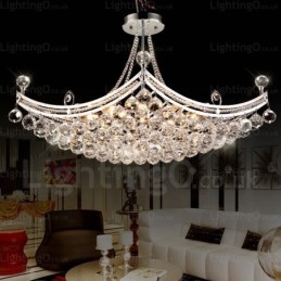 Designer Touch Decorative 5 Light Modern Contemporary Pendant Light with Crystal Shade