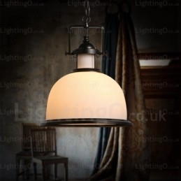 Designer Touch Decorative 1 Light Country Rustic Pendant Light with Glass Shade