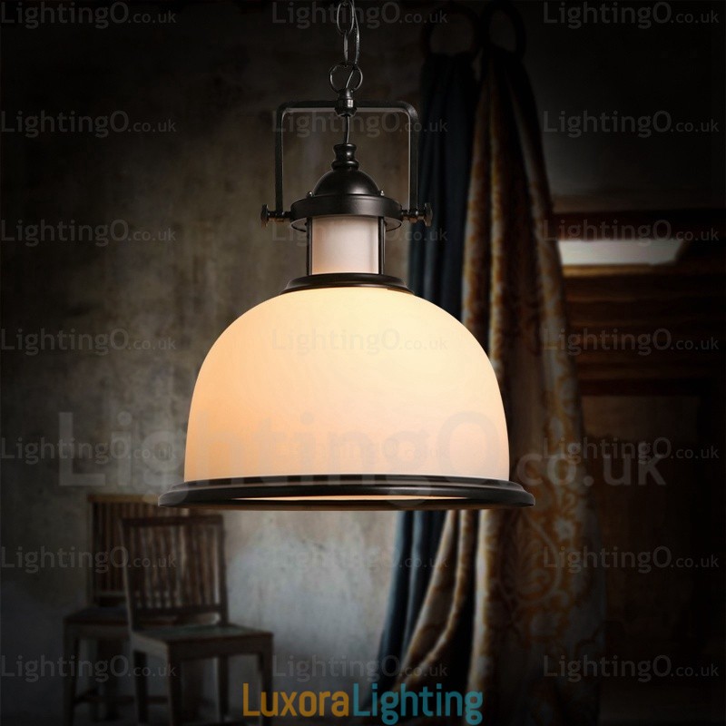 Designer Touch Decorative 1 Light Country Rustic Pendant Light with Glass Shade