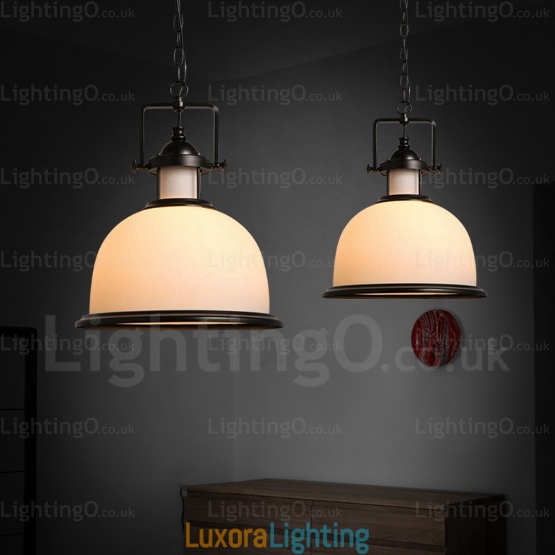 Designer Touch Decorative 1 Light Country Rustic Pendant Light with Glass Shade