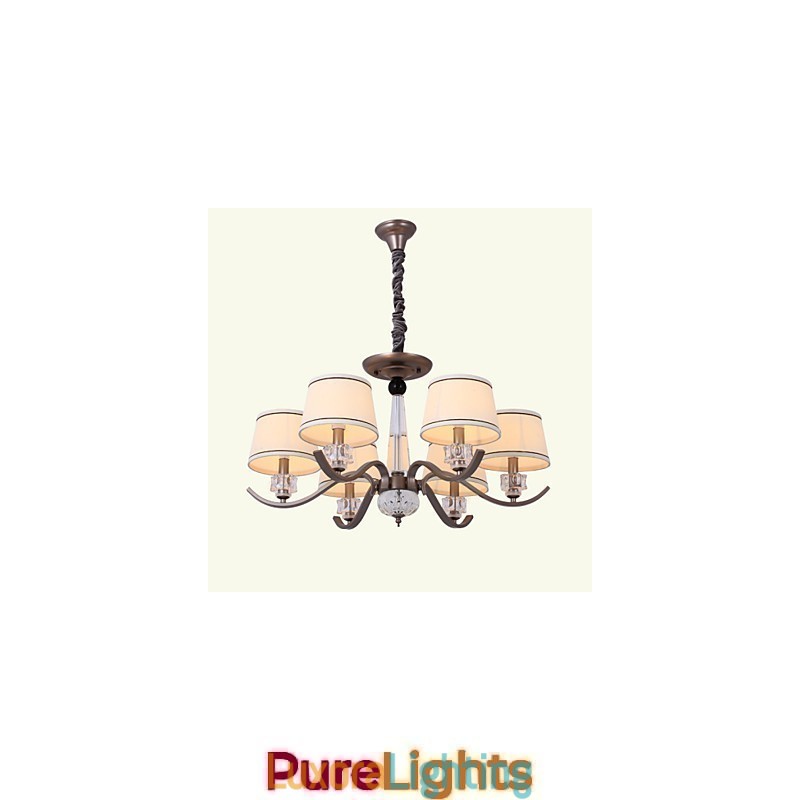 Designer Touch Decorative Crystal Chandelier 6 Lights Fashion Painting Metal