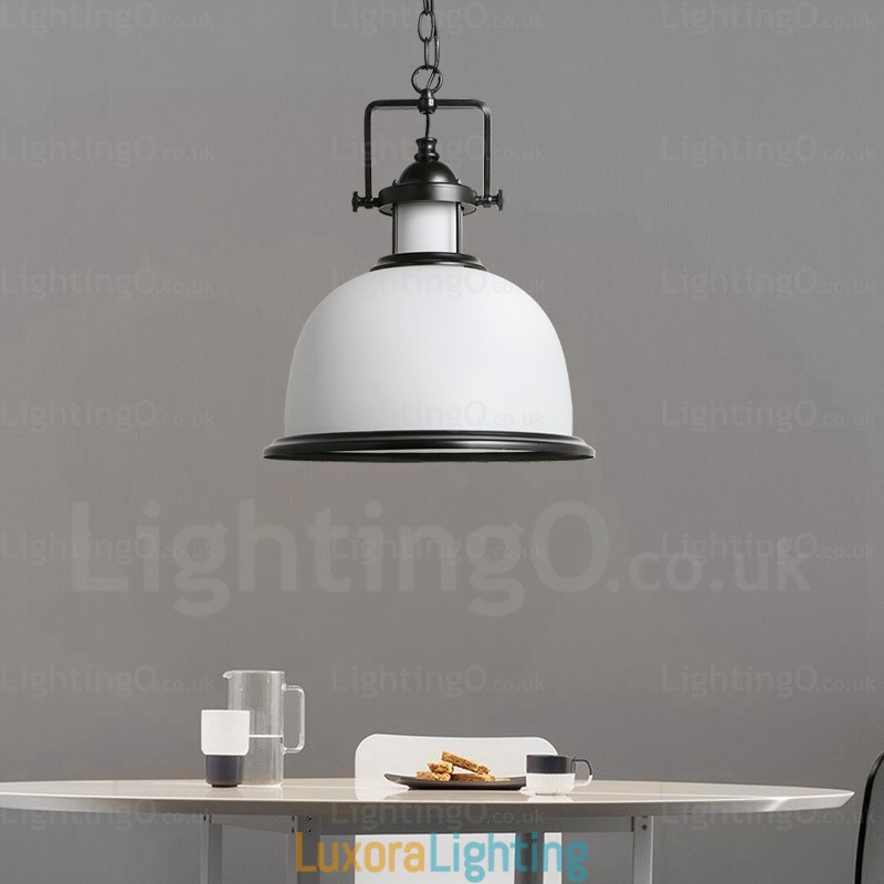 Designer Touch Decorative 1 Light Country Rustic Pendant Light with Glass Shade