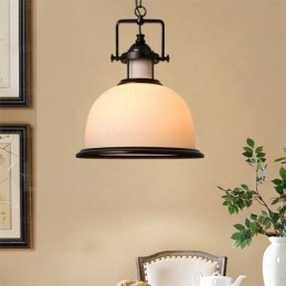 Designer Touch Decorative 1 Light Country Rustic Pendant Light with Glass Shade