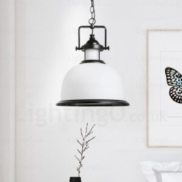 Designer Touch Decorative 1 Light Country Rustic Pendant Light with Glass Shade