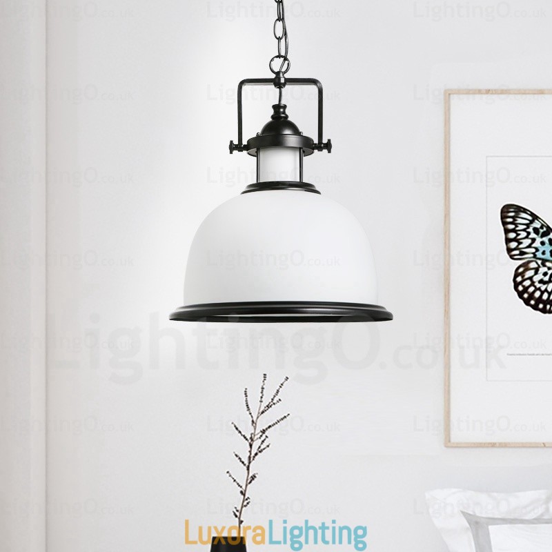 Designer Touch Decorative 1 Light Country Rustic Pendant Light with Glass Shade