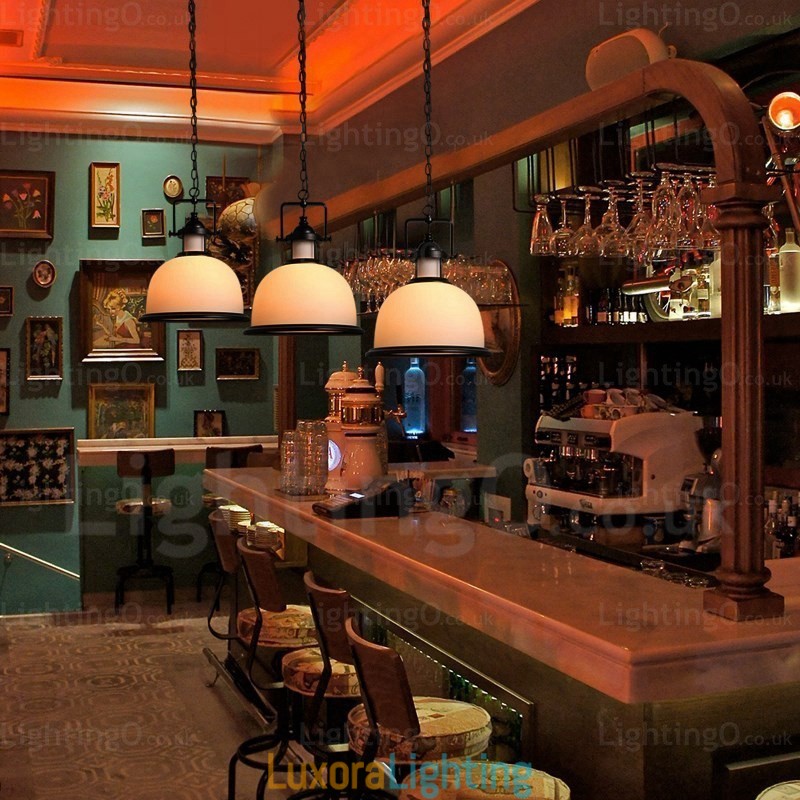 Designer Touch Decorative 1 Light Country Rustic Pendant Light with Glass Shade