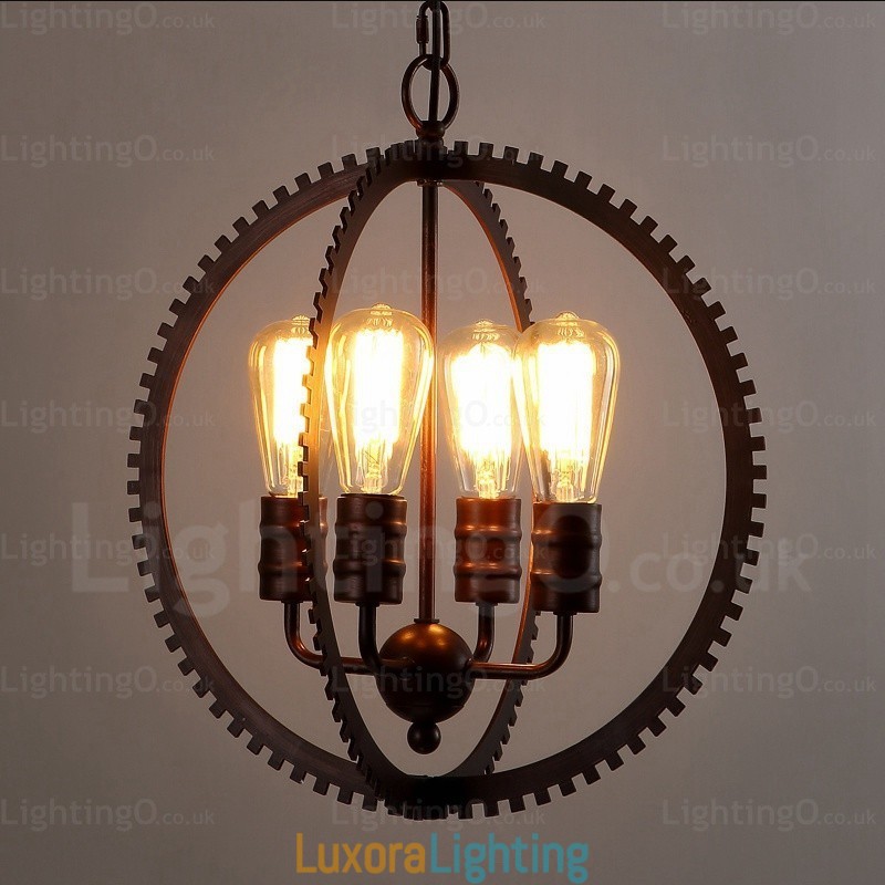 Designer Touch Decorative 4 Light Vintage Retro Pendant Light