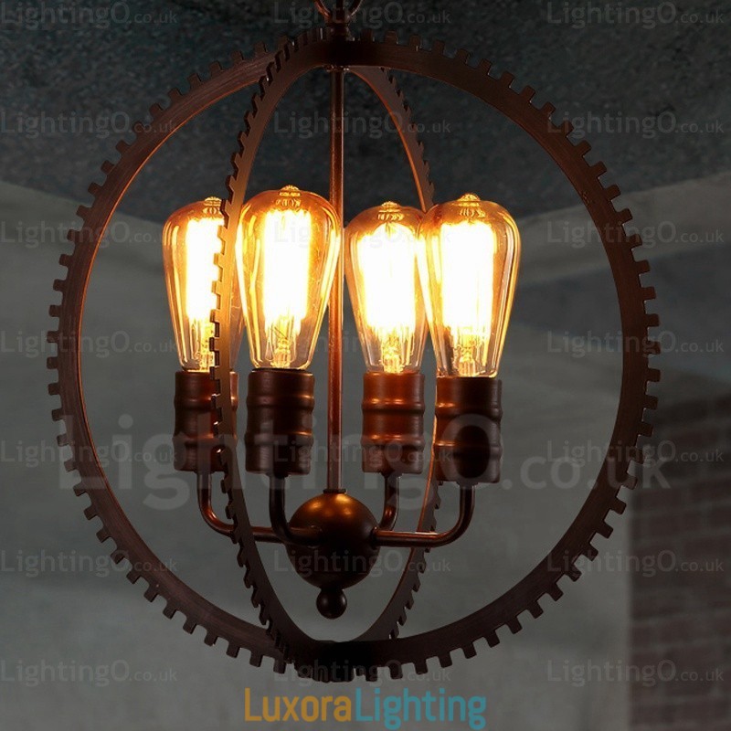 Designer Touch Decorative 4 Light Vintage Retro Pendant Light