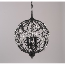 Designer Touch Decorative 3 Light Vintage Retro Globe Crystal Pendant Light