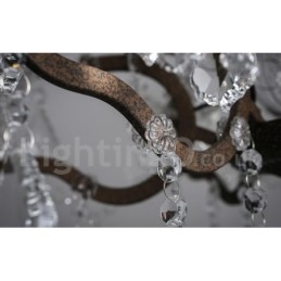 Designer Touch Decorative 6 Light Diameter 60CM Vintage Crystal Painting Metal Chandelier Rusty Iron Colour Pendant Light