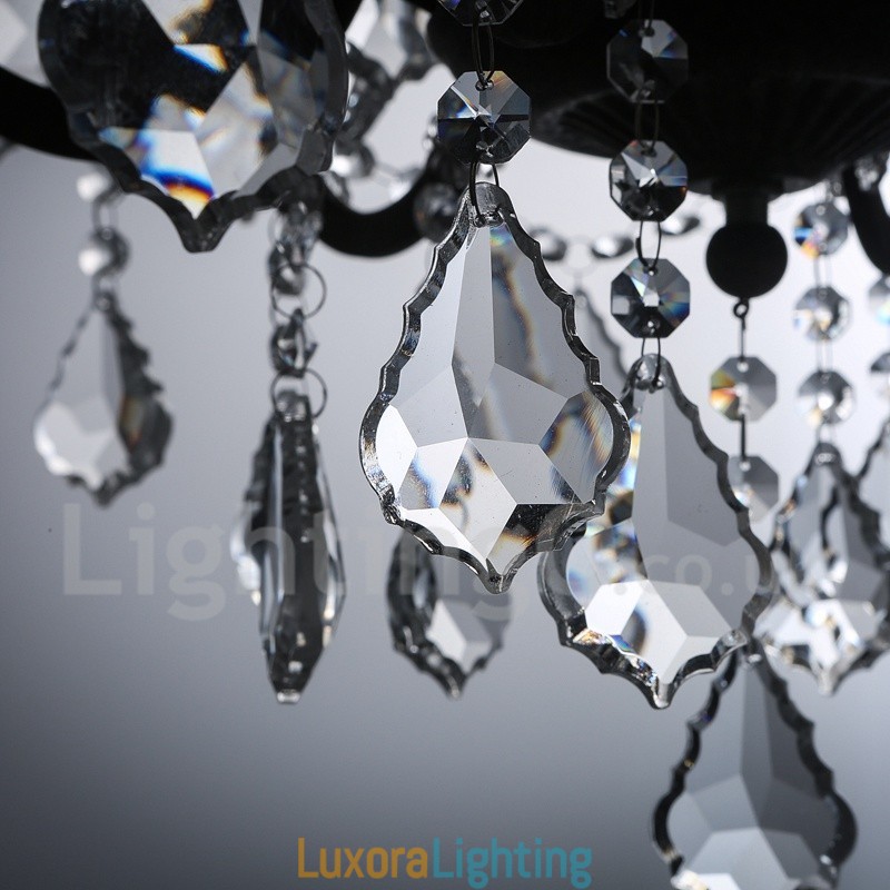 Designer Touch Decorative 6 Light Diameter 60CM Vintage Crystal Painting Metal Chandelier Rusty Iron Colour Pendant Light