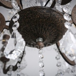 Designer Touch Decorative 6 Light Diameter 60CM Vintage Crystal Painting Metal Chandelier Rusty Iron Colour Pendant Light
