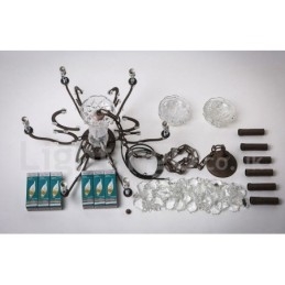 Designer Touch Decorative 6 Light Diameter 60CM Vintage Crystal Painting Metal Chandelier Rusty Iron Colour Pendant Light