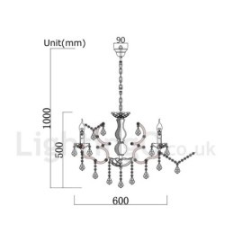 Designer Touch Decorative 6 Light Diameter 60CM Vintage Crystal Painting Metal Chandelier Rusty Iron Colour Pendant Light