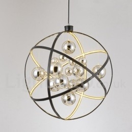 Designer Touch Decorative Diameter 50CM 80CM Vintage Globe Chandelier Rusty Colour Pendant Light