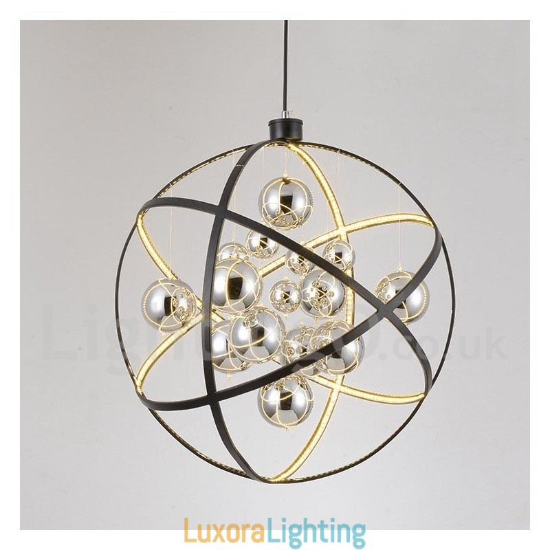 Designer Touch Decorative Diameter 50CM 80CM Vintage Globe Chandelier Rusty Colour Pendant Light