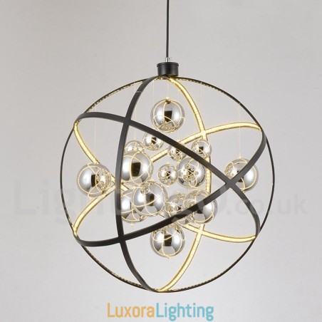 Designer Touch Decorative Diameter 50CM 80CM Vintage Globe Chandelier Rusty Colour Pendant Light