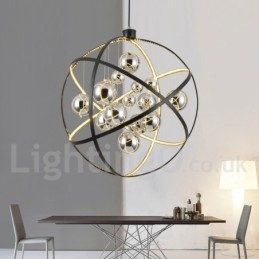 Designer Touch Decorative Diameter 50CM 80CM Vintage Globe Chandelier Rusty Colour Pendant Light