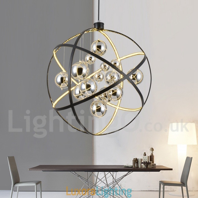 Designer Touch Decorative Diameter 50CM 80CM Vintage Globe Chandelier Rusty Colour Pendant Light