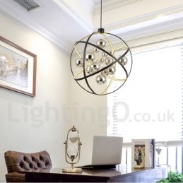 Designer Touch Decorative Diameter 50CM 80CM Vintage Globe Chandelier Rusty Colour Pendant Light