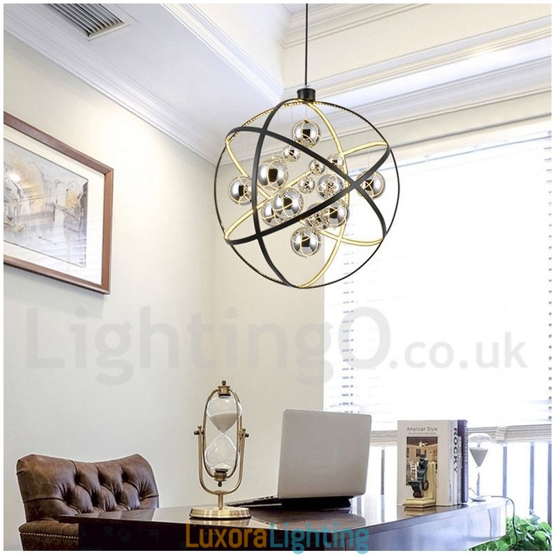 Designer Touch Decorative Diameter 50CM 80CM Vintage Globe Chandelier Rusty Colour Pendant Light