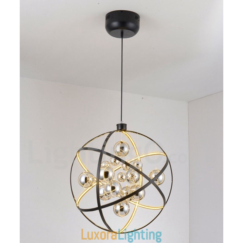 Designer Touch Decorative Diameter 50CM 80CM Vintage Globe Chandelier Rusty Colour Pendant Light