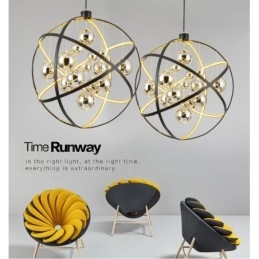 Designer Touch Decorative Diameter 50CM 80CM Vintage Globe Chandelier Rusty Colour Pendant Light