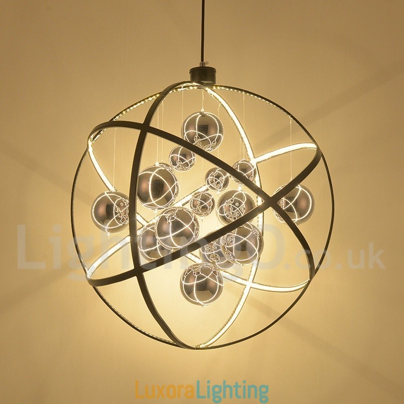 Designer Touch Decorative Diameter 50CM 80CM Vintage Globe Chandelier Rusty Colour Pendant Light