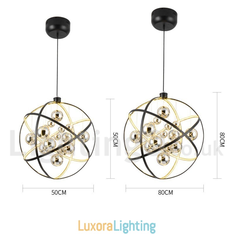 Designer Touch Decorative Diameter 50CM 80CM Vintage Globe Chandelier Rusty Colour Pendant Light