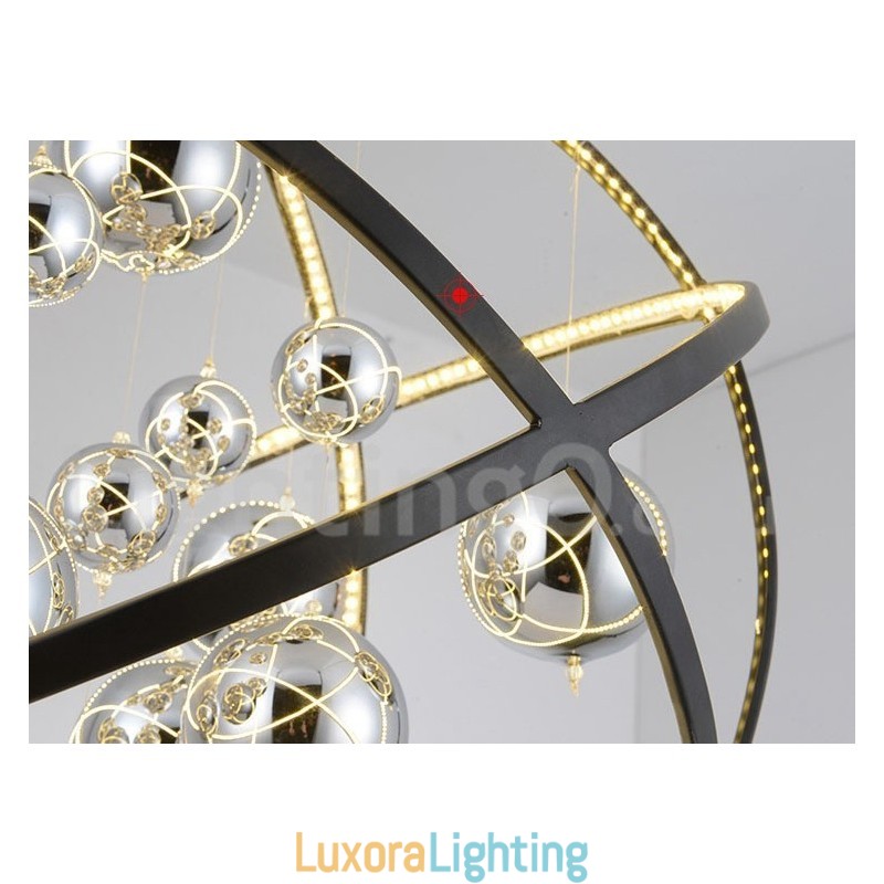 Designer Touch Decorative Diameter 50CM 80CM Vintage Globe Chandelier Rusty Colour Pendant Light