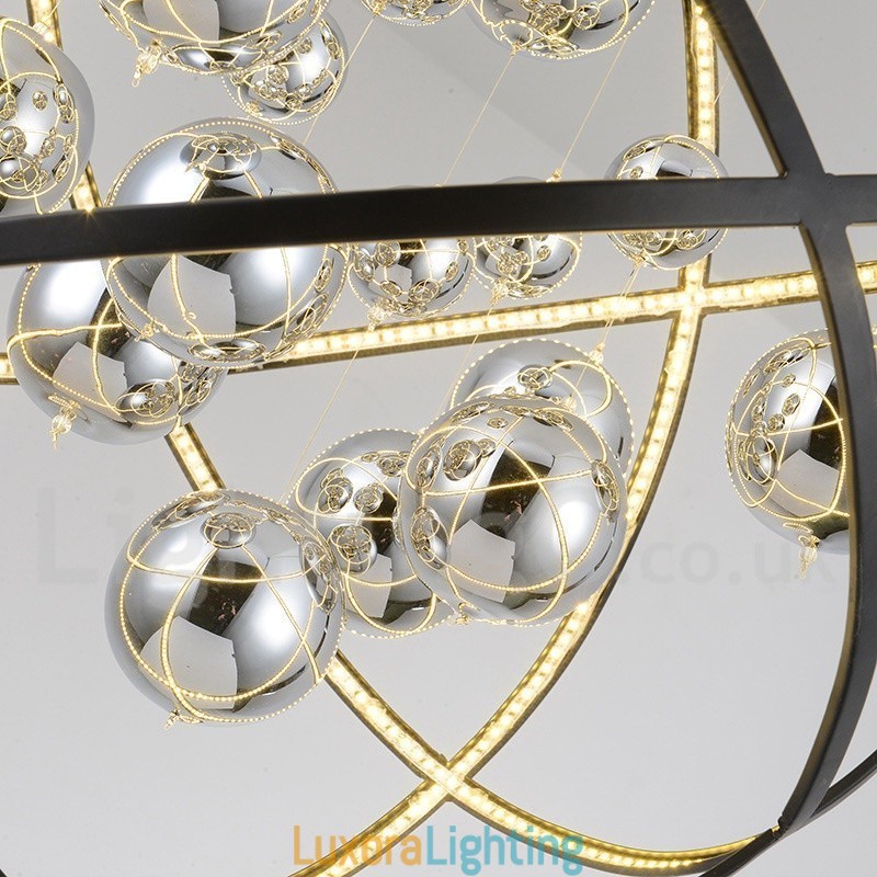 Designer Touch Decorative Diameter 50CM 80CM Vintage Globe Chandelier Rusty Colour Pendant Light