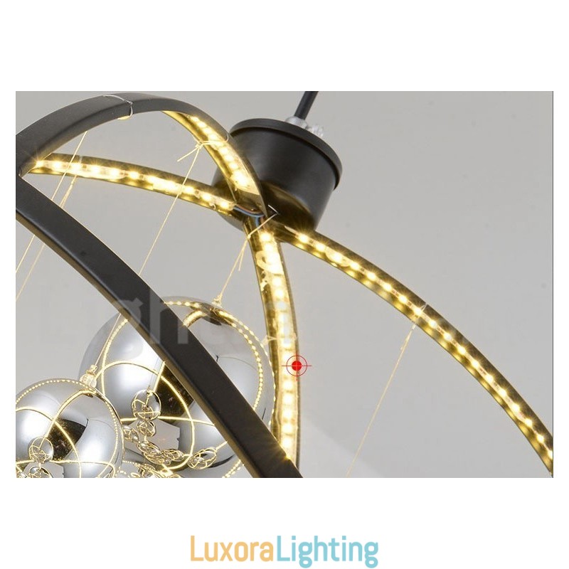 Designer Touch Decorative Diameter 50CM 80CM Vintage Globe Chandelier Rusty Colour Pendant Light