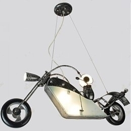 Designer Touch Decorative Nostalgic Children Boy Motorcycle Iron Chandelier lighting lamps
