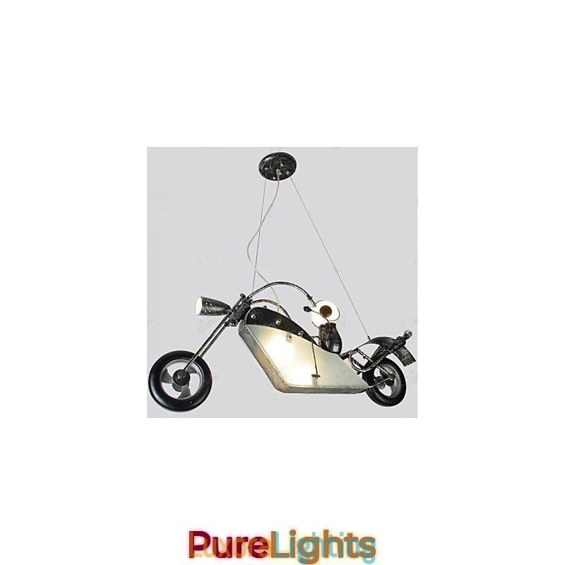 Designer Touch Decorative Nostalgic Children Boy Motorcycle Iron Chandelier lighting lamps