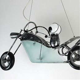 Designer Touch Decorative Nostalgic Children Boy Motorcycle Iron Chandelier lighting lamps