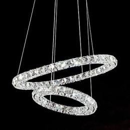 Designer Touch Decorative Crystal Pendant Light Lighting Modern 2 Rings Three Sides K9 Crystal Indoor Ceiling Lights Lamp Fixtures