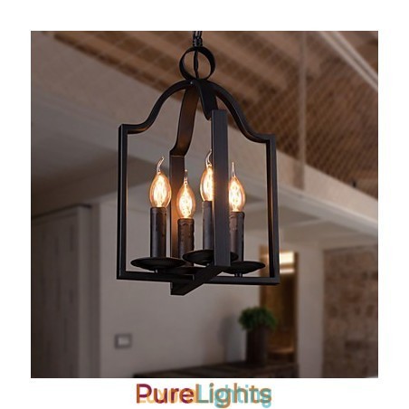 Designer Touch Decorative 4 Light Vintage Minimalist Iron Painting Pendant Light