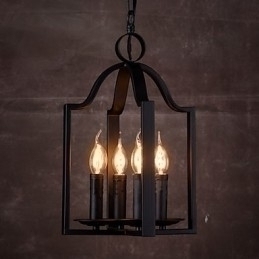 Designer Touch Decorative 4 Light Vintage Minimalist Iron Painting Pendant Light