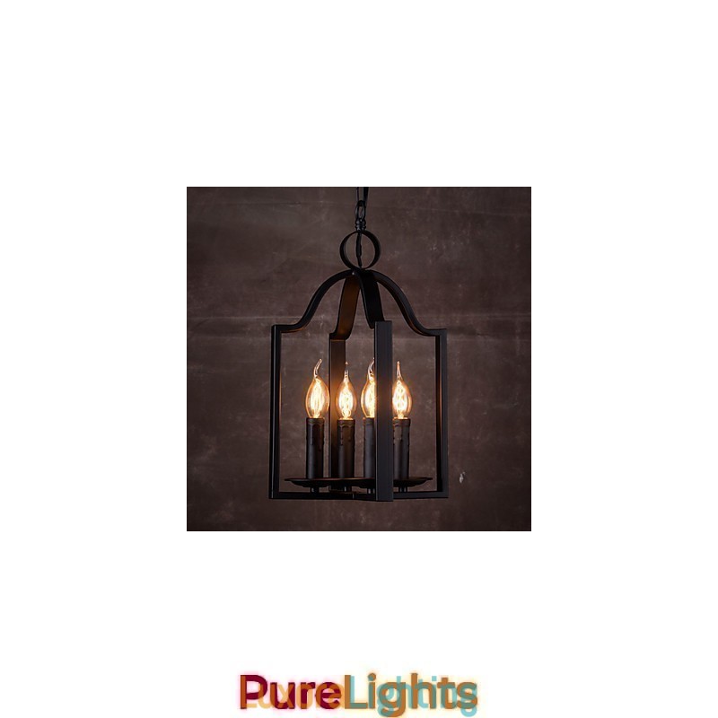 Designer Touch Decorative 4 Light Vintage Minimalist Iron Painting Pendant Light