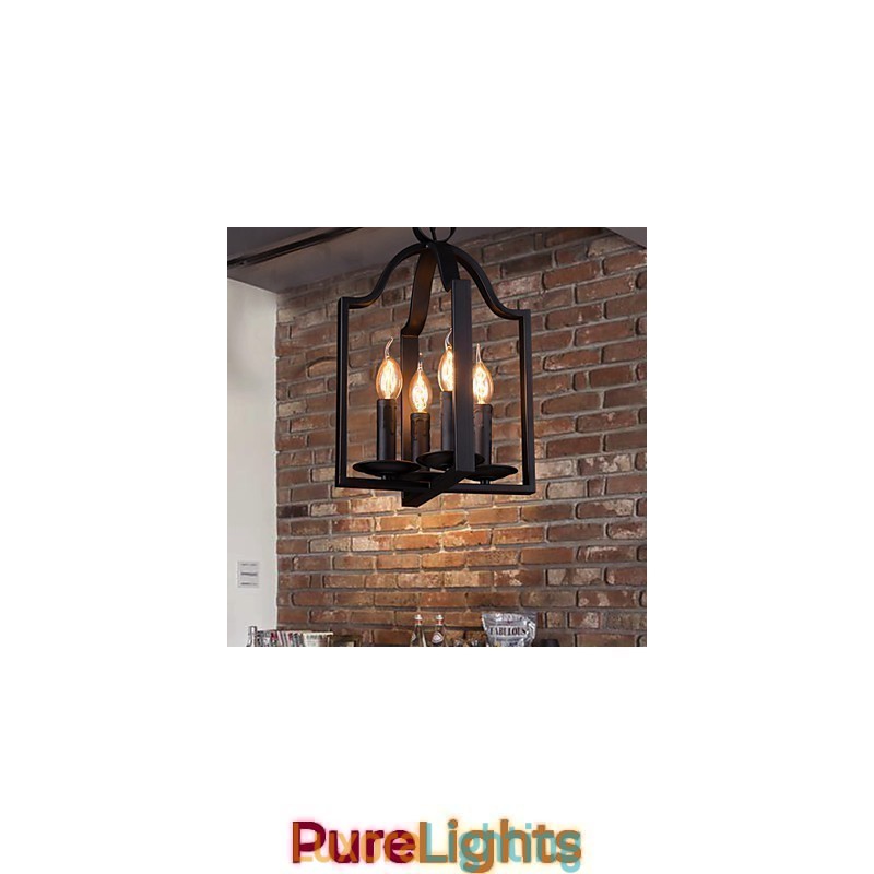 Designer Touch Decorative 4 Light Vintage Minimalist Iron Painting Pendant Light