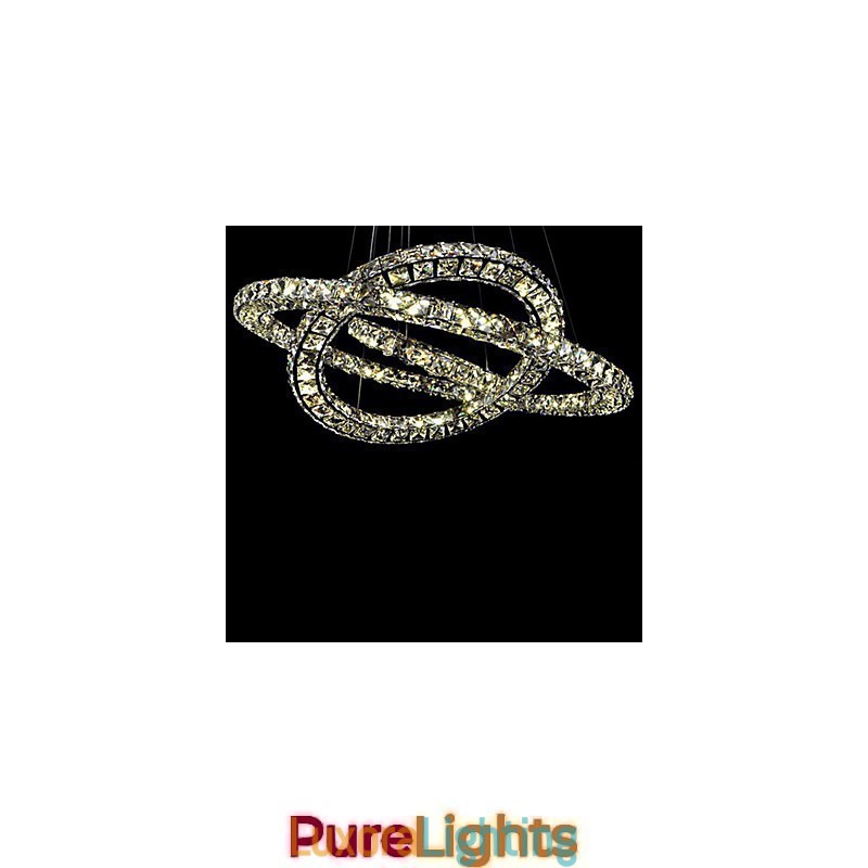 Designer Touch Decorative Crystal Pendant Light Lighting Modern 2 Rings Three Sides K9 Crystal Indoor Ceiling Lights Lamp Fixtures