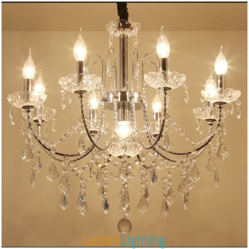 Designer Touch Decorative Elegant Crystal Chandelier with 9 Lights