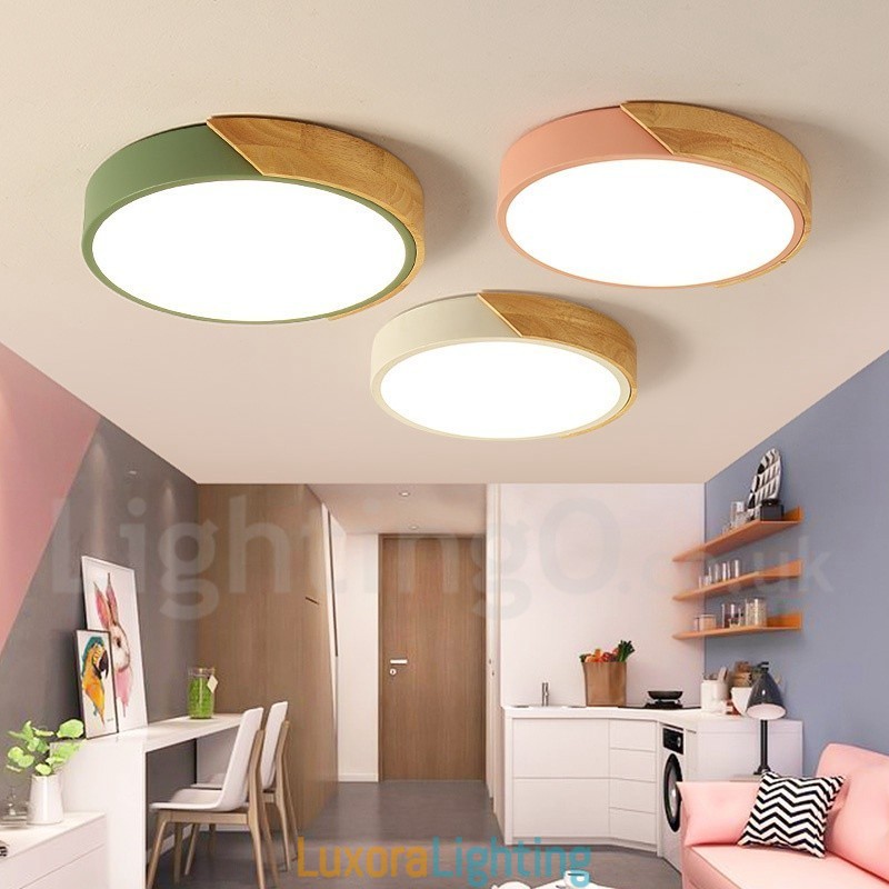 Designer Touch Decorative Modern Contemporary Steel Wood Lighting Ceiling Light