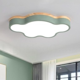 Designer Touch Decorative Macaron Multicolor Modern Contemporary Steel Flush Wood Light Ceiling Light
