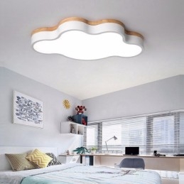 Designer Touch Decorative Macaron Multicolor Modern Contemporary Steel Flush Wood Light Ceiling Light