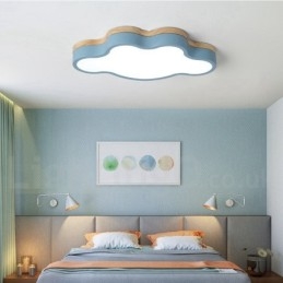 Designer Touch Decorative Macaron Multicolor Modern Contemporary Steel Flush Wood Light Ceiling Light